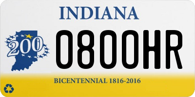 IN license plate 080OHR