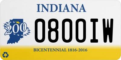 IN license plate 080OIW