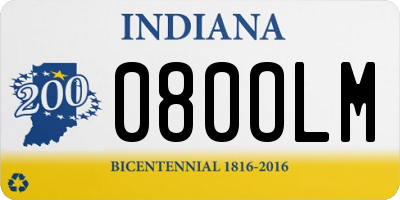IN license plate 080OLM