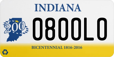 IN license plate 080OLO