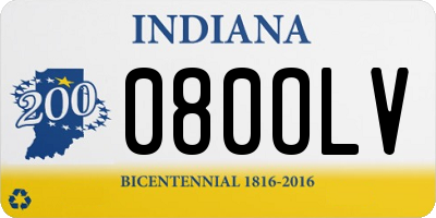IN license plate 080OLV