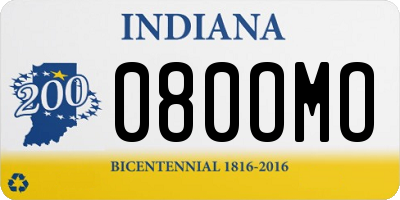 IN license plate 080OMO
