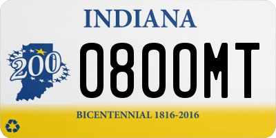 IN license plate 080OMT