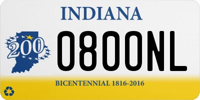 IN license plate 080ONL