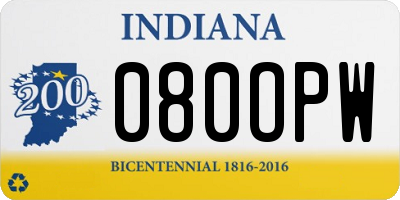IN license plate 080OPW
