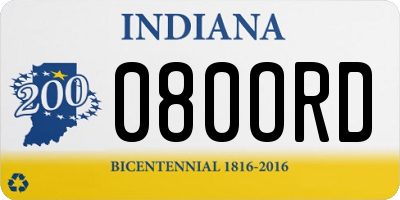 IN license plate 080ORD