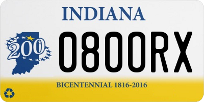 IN license plate 080ORX
