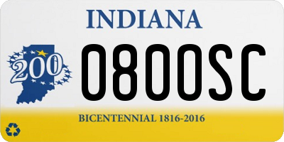 IN license plate 080OSC