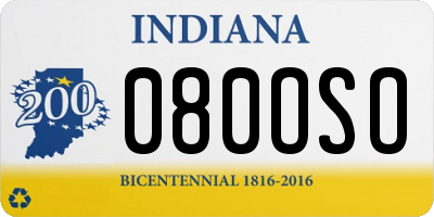 IN license plate 080OSO