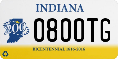 IN license plate 080OTG
