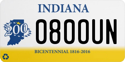 IN license plate 080OUN
