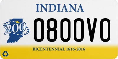IN license plate 080OVO