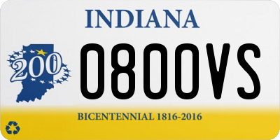 IN license plate 080OVS