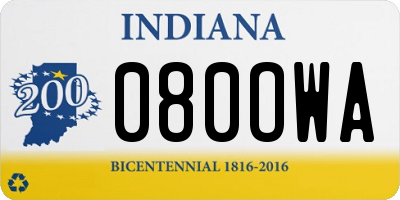IN license plate 080OWA