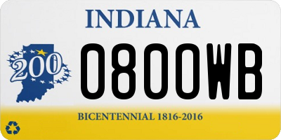IN license plate 080OWB
