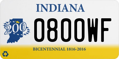 IN license plate 080OWF