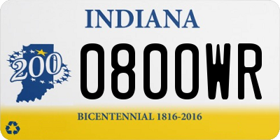 IN license plate 080OWR