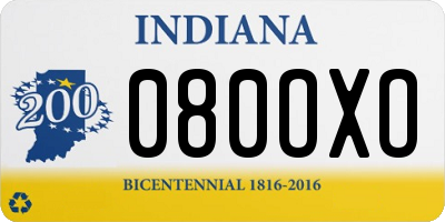 IN license plate 080OXO