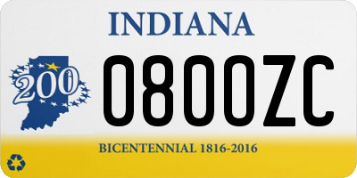 IN license plate 080OZC