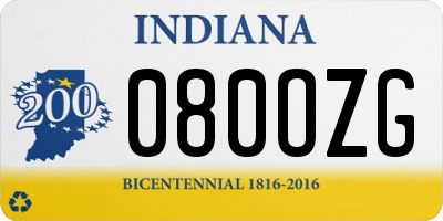 IN license plate 080OZG