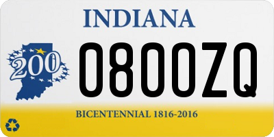IN license plate 080OZQ