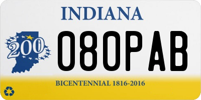 IN license plate 080PAB