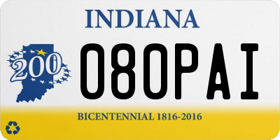 IN license plate 080PAI