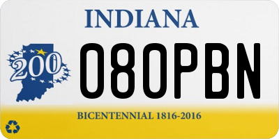 IN license plate 080PBN