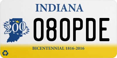 IN license plate 080PDE