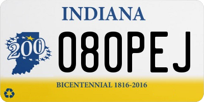 IN license plate 080PEJ