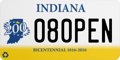 IN license plate 080PEN