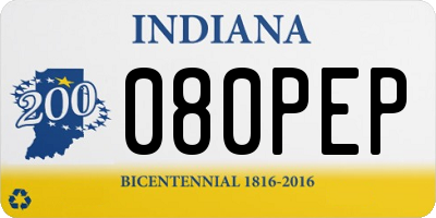 IN license plate 080PEP