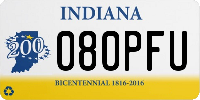 IN license plate 080PFU
