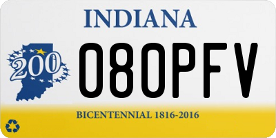 IN license plate 080PFV