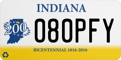 IN license plate 080PFY