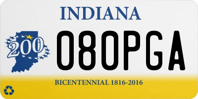 IN license plate 080PGA