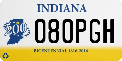 IN license plate 080PGH