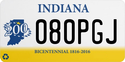 IN license plate 080PGJ