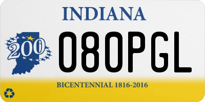 IN license plate 080PGL