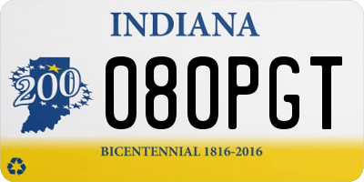 IN license plate 080PGT