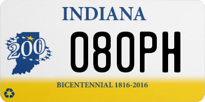 IN license plate 080PH