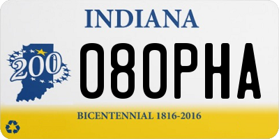 IN license plate 080PHA
