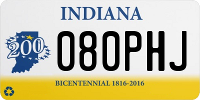 IN license plate 080PHJ