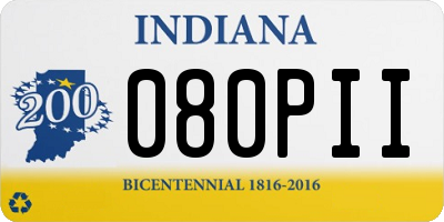 IN license plate 080PII