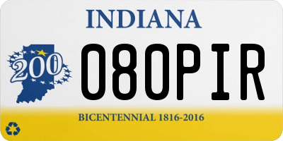 IN license plate 080PIR