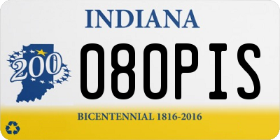 IN license plate 080PIS