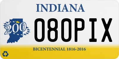 IN license plate 080PIX