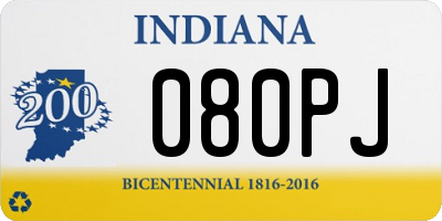 IN license plate 080PJ