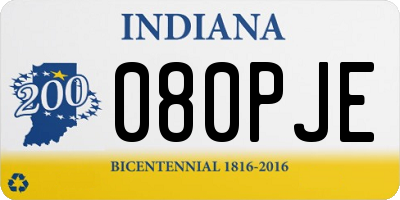 IN license plate 080PJE