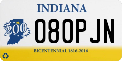 IN license plate 080PJN
